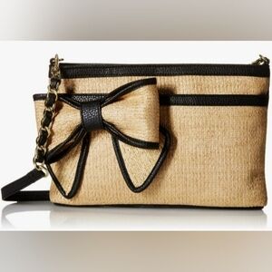 Crossbody Jessica Simpson straw and faux leather purse